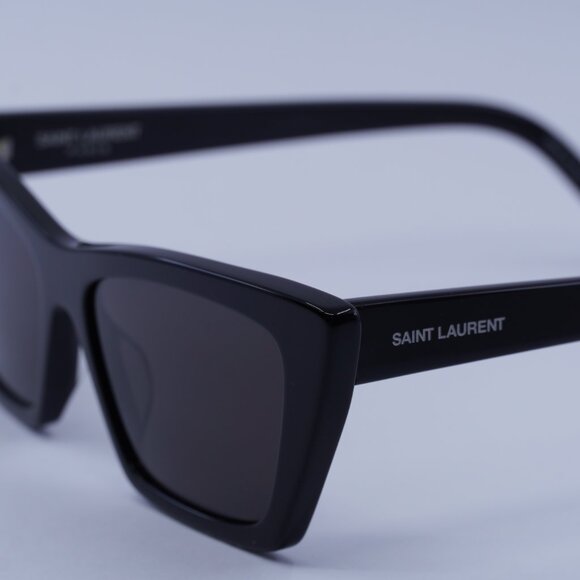Saint Laurent SL276 MICA 001 Sunglasses Black Cat Eye Frame, Grey Lenses main image 8